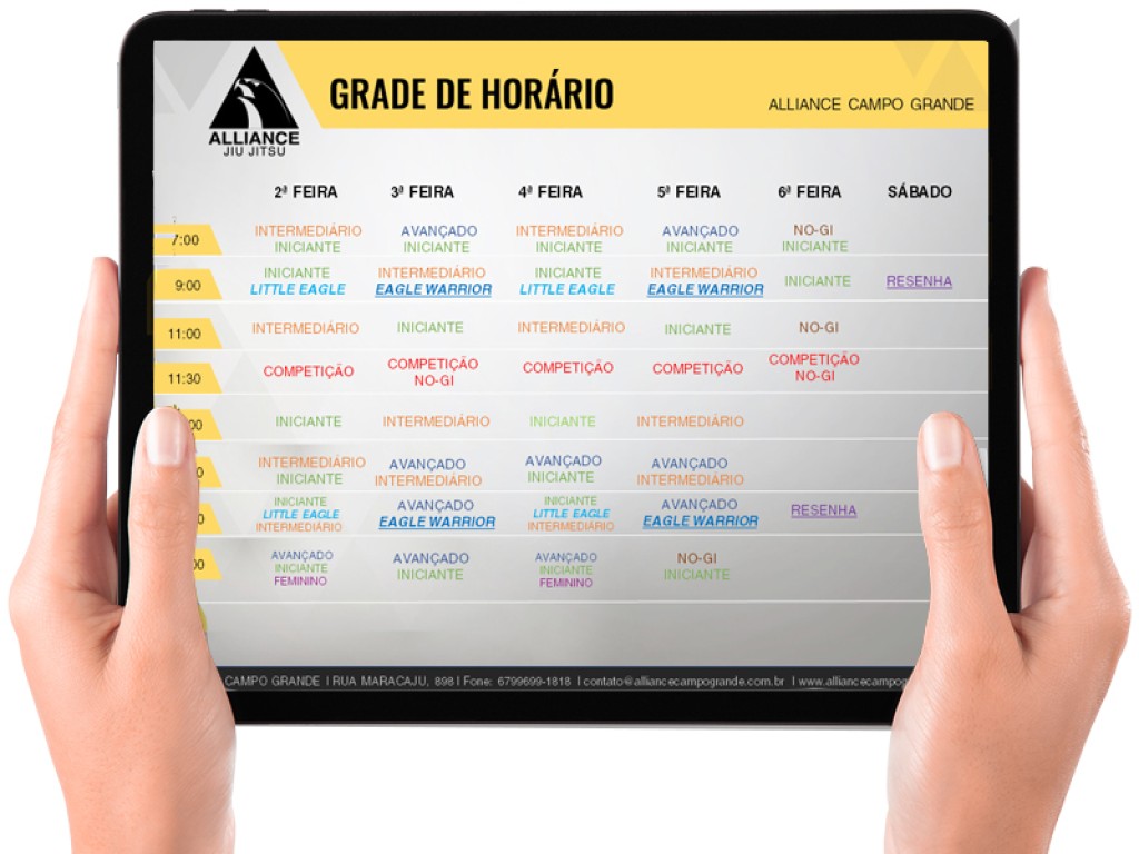 Grade de aulas Alliance Jardins